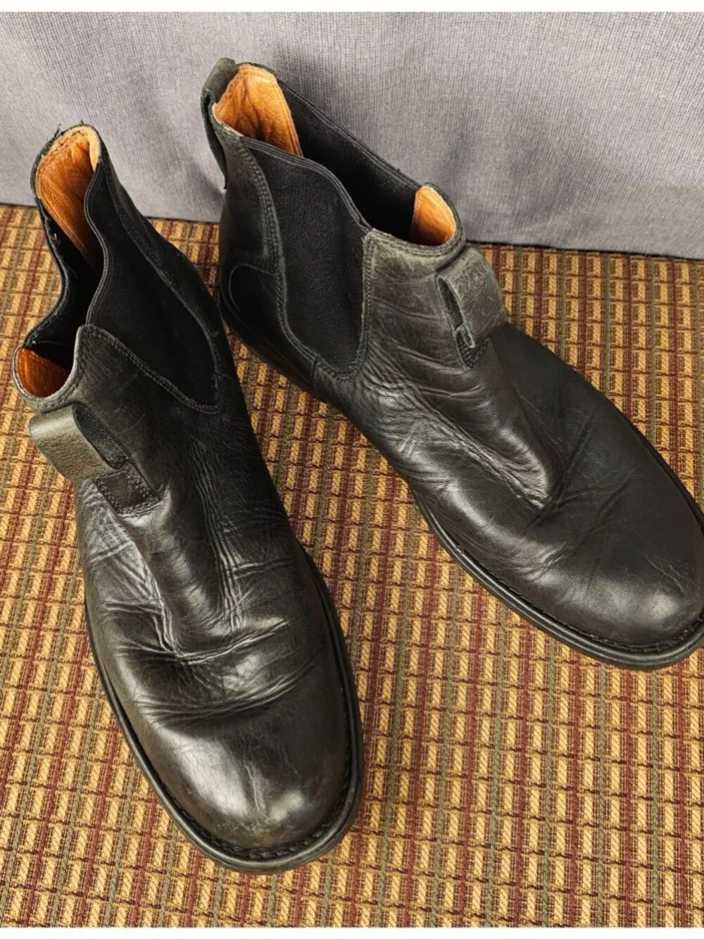Timberland Mens Black Leather Waterproof Chelsea Boots Size 12M Durable Outsole